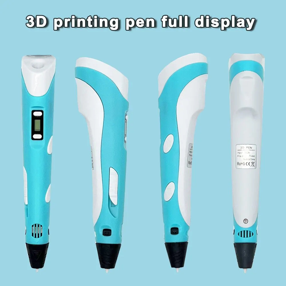 USB 3D Printing Pen DIY Drawing 9M PLA Filament Three-Dimensional Graffiti Toys Art Tools for Kids Birthday Christmas Day Gift