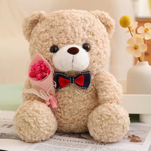 25Cm Teddy Bear Doll Kawaii Hug Bouquet Teddy Bear Plush Toy Stuffed Animal Bear Valentine Day Romantic Gift Graduation Gift