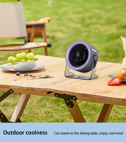 100-Speed Desktop Fan Digital Display Wall Mount Desk Fan Super Quiet Usb Office Dorm Air Circulator Home Camping Outdoor